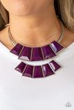 Paparazzi Lions, TIGRESS, and Bears - Purple Plum - Silver Necklace and matching Earrings
