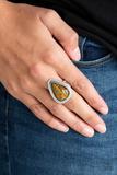 Paparazzi Mojave Mist - Brown - Tiger's Eye Stone - Silver Teardrop Ring