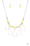Paparazzi  Terra Nouveau - Yellow Necklace with matching earrings - The Jewelry Box Collection 
