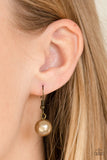 Paparazzi Wedding BELLES - Brass - Pearly Beads - Necklace and matching Earrings