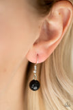 Paparazzi Glam Queen Black Pearl Necklace and Matching Earrings