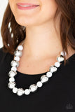 Paparazzi Top Pop White Necklace and Matching Earrings