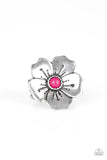 Paparazzi Boho Blossom - Pink Flower Ring - The Jewelry Box Collection 