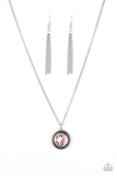 Paparazzi Mega Money - Pink Gem - Silver Glamorous Pendant - Necklace and matching Earrings