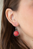 Paparazzi Cougar - Red necklace and Matching Earrings
