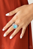 Paparazzi Rugged Radiance - Blue - Turquoise Stone Ring - Fashion Fix Exclusive February 2019