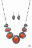 Paparazzi Sierra Serenity - Orange Necklace and Matching Earrings
