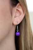 Paparazzi Sundae Shoppe - Purple Beads - Silver Necklace and matching Earrings