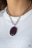 Paparazzi Light As HEIR - Purple Silver Necklace and Matching Earrings