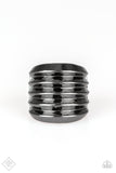 Paparazzi Hit Em Where It Hurts - Black Gunmetal Ring - Fashion Fix / Trend Blend - April 2019