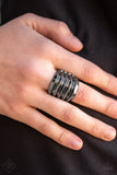 Paparazzi Hit Em Where It Hurts - Black Gunmetal Ring - Fashion Fix / Trend Blend - April 2019