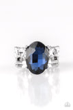 Paparazzi Shine Bright Like A Diamond - Blue Gem - White Rhinestones - Silver Ring