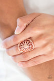 Paparazzi Springtime Shimmer - Copper - Peach Rhinestones - Filigree Ring
