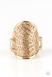 Paparazzi Dazzle Daze - Gold - Peach Rhinestones - Ring