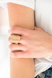 Paparazzi Dazzle Daze - Gold - Peach Rhinestones - Ring