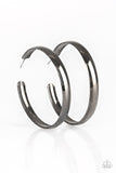 Paparazzi A Double Feature - Black Hoop Earring - The Jewelry Box Collection 