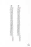 Paparazzi Radio Waves - White Earrings - The Jewelry Box Collection 