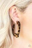 Paparazzi Cheetah Incognita Brown Hoop Earring - The Jewelry Box Collection 