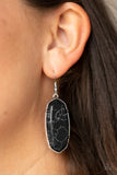 Paparazzi Stone Quest - Black Stone - Faux Marble Finish - Earrings