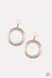 Paparazzi Gala Glitter - Gold Earring - The Jewelry Box Collection 