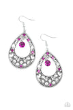 Paparazzi Gotta Get That Glow Pink Rhinestones Earrings
