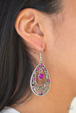 Paparazzi Gotta Get That Glow Pink Rhinestones Earrings