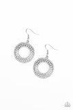 Paparazzi Sparkle Splurge - Silver Rhinestone Earrings