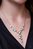 Paparazzi Five-Star Starlet - White - Necklace & Earrings - Empower Me Exclusive 2019