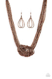 Paparazzi Knotted Knockout Copper Seedbead Necklace - The Jewelry Box Collection 