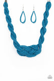 Paparazzi A Standing Ovation - Blue- Necklace and matching Earrings - The Jewelry Box Collection 