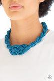 Paparazzi A Standing Ovation - Blue- Necklace and matching Earrings - The Jewelry Box Collection 