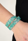 Paparazzi CRUSH To Conclusions - Green - Double Wrap / Snap Bracelet