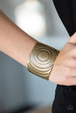 Paparazzi Bare Your SOL - Brass - Sunburst Textures - Cuff Bracelet - The Jewelry Box Collection 