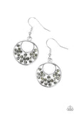 Paparazzi Sugary Shine - Silver Smoky Rhinestones Earrings