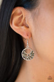 Paparazzi Sugary Shine - Silver Smoky Rhinestones Earrings
