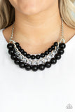 Paparazzi Empire State Empress - Black Pearl Necklace and Matching Earrings