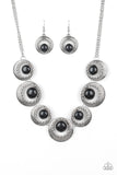 Paparazzi Lions, Tigers, and Bears - Black Necklace and Matching earrings