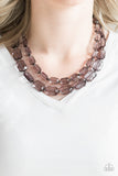 Paparazzi Ice Bank - Black Acrylic - Necklace and matching Earrings