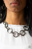 Paparazzi Jump Into The Ring - Black Necklace - The Jewelry Box Collection 