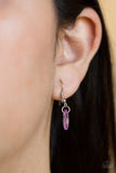 Paparazzi Sailboat Sunsets - Purple Teardrops - Silver Necklace and matching Earrings