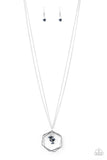 Paparazzi Chicly Geocentric - Blue Necklace - The Jewelry Box Collection 