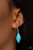 Paparazzi Venturous Vibes Blue Faceted Bead Silver Necklace with matching earrings - The Jewelry Box Collection 
