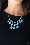 Paparazzi Mermaid Marmalade - Blue Nrcklace and Matchig Earring - The Jewelry Box Collection 
