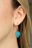 Paparazzi Dine and Dash - Blue - Shimmery Silver Accents - Necklace & Earrings