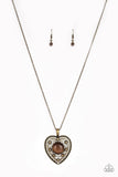 Paparazzi One Heart Brass Heart Necklace - The Jewelry Box Collection 