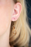 Paparazzi Put It On Ice - Brass Acrylic Necklace and matching Earrings