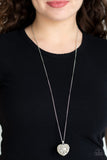 Paparazzi Love Is All Around - Brown - Filigree Heart - Rhinestone Necklace and matching Earrings