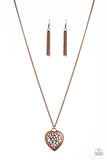 Paparazzi Victorian Valentine - Copper Heart Necklace