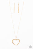 Paparazzi Straight From The Heart - Gold Necklace with matching earrings
