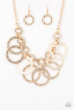 Paparazzi Jammin Jungle  - Gold Necklace with matching earrings